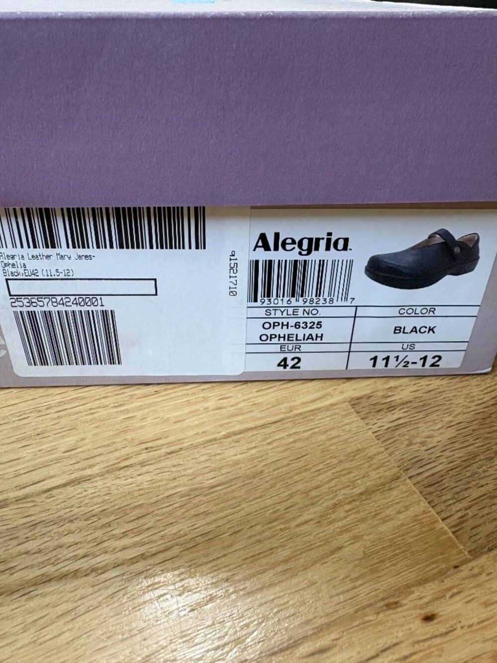 Alegria Ophelia Black Leather Mary Jane Clog Size EU 42, 11.5-12 - Picture 10 of 10
